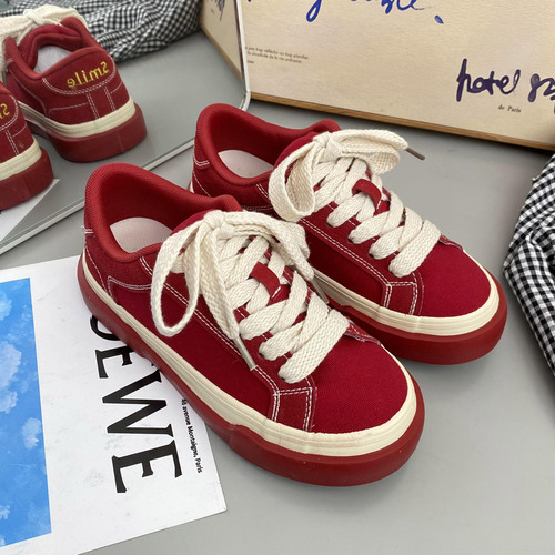  Spring and Autumn White Shoes Women's Shoes Niche Original Casual Canvas Shoes Versatile Ins Trendy Board Shoes 3069