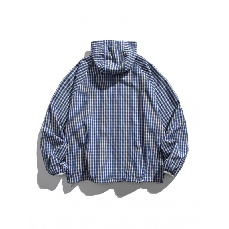 American Retro Outdoor Hooded Plaid Jacket Spring Trendy Casual Loose Versatile Jacket American Retro Outdoor Hooded Plaid Jacket Spring Trendy Casual Loose Versatile Jacket