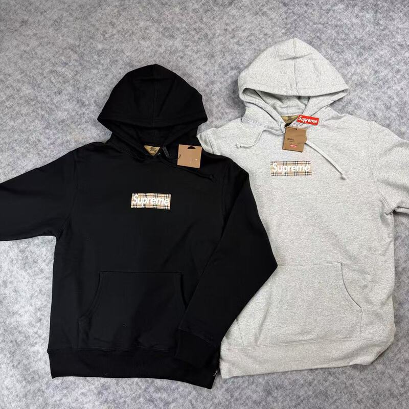 Cross-Border Supreme American-Style Hooded Sweatshirt for Men, Casual Sports Style Pullover, Long-Sleeve Trendy Loose Versatile Top
