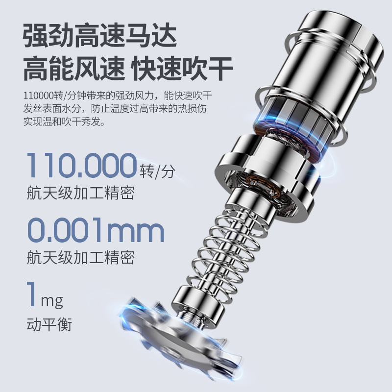 电吹风机负离子护发高速干吹风机发廊无叶大功率吹风筒外贸跨境|undefined
