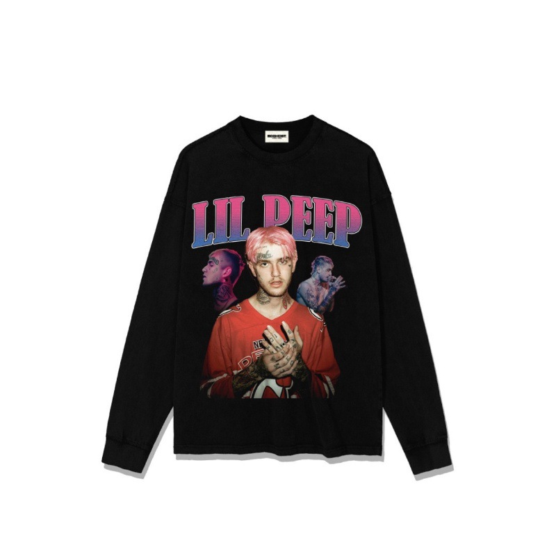 Hip-hop rap americano de estilo callejero estampado retro hace viejo lavado pesado suelto manga corta