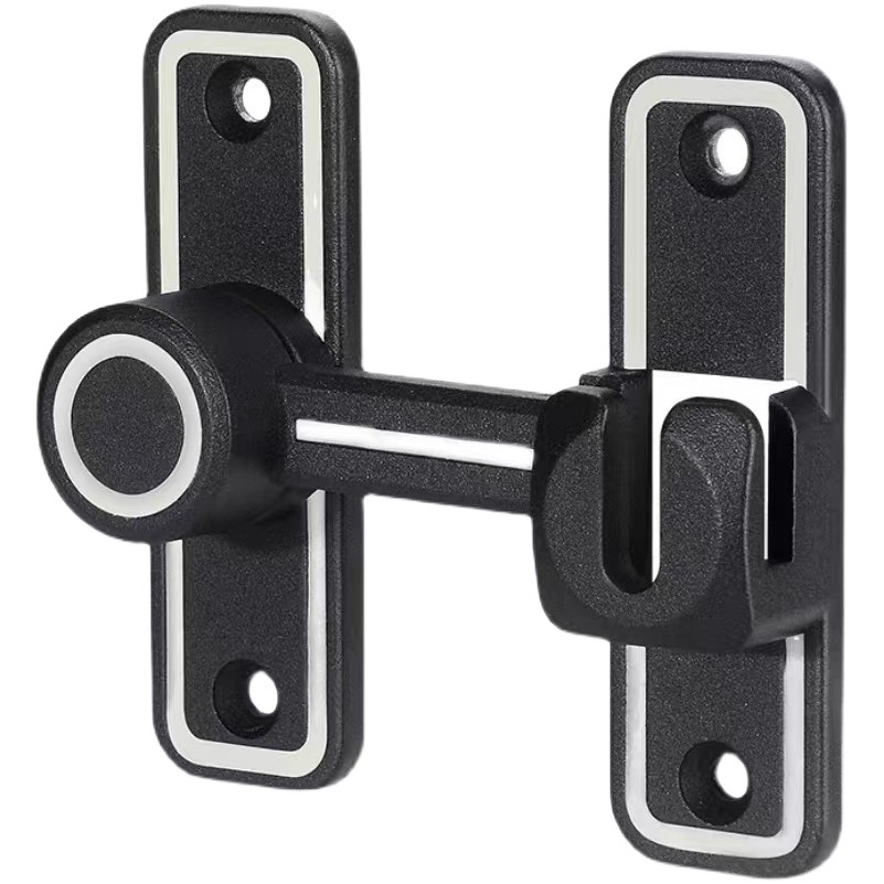 Puerta sin perforar hebilla perno de la puerta cerradura de la puerta corredera de 90 grados cerradura de la puerta corredera hebilla de la cerradura del baño inodoro