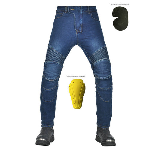 Cross-border motorcycle jeans, classic old cow belt cover, retro motorcycle off-road high-waist straight riding pants