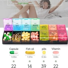 上下二列薬ボックス持ち物便利薬ボックス分注ボックス七日十四マス大容量防湿カラー収納薬ボックス