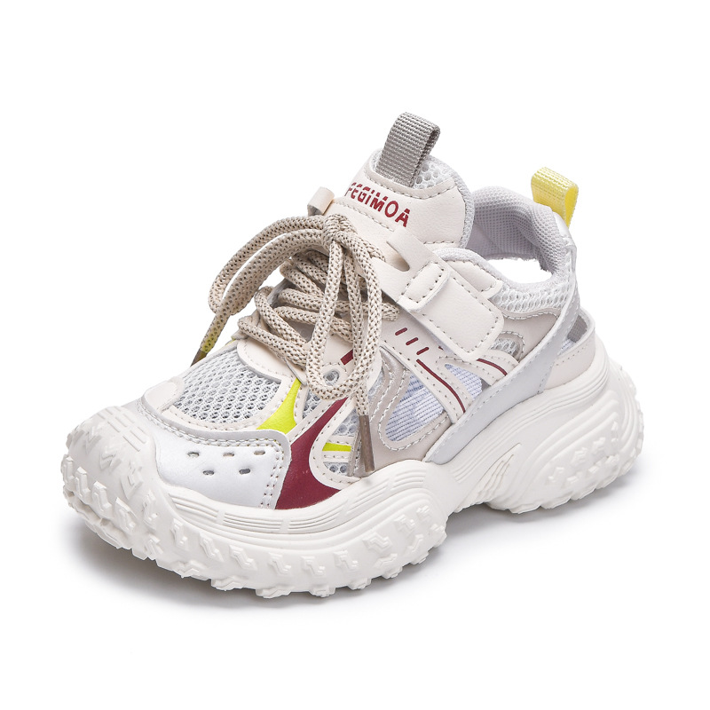 Sandalias para niñas 2025 nuevo verano Baotou zapatos de red ligeros para niños transpirables zapatos con marco deportivo de suela blanda para niños