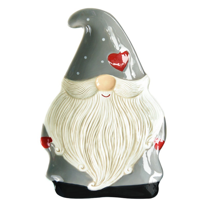 Santa Claus placa de cerámica placa baja vajilla occidental placa plana lindo hogar creativo plato Hotel placa decorativa