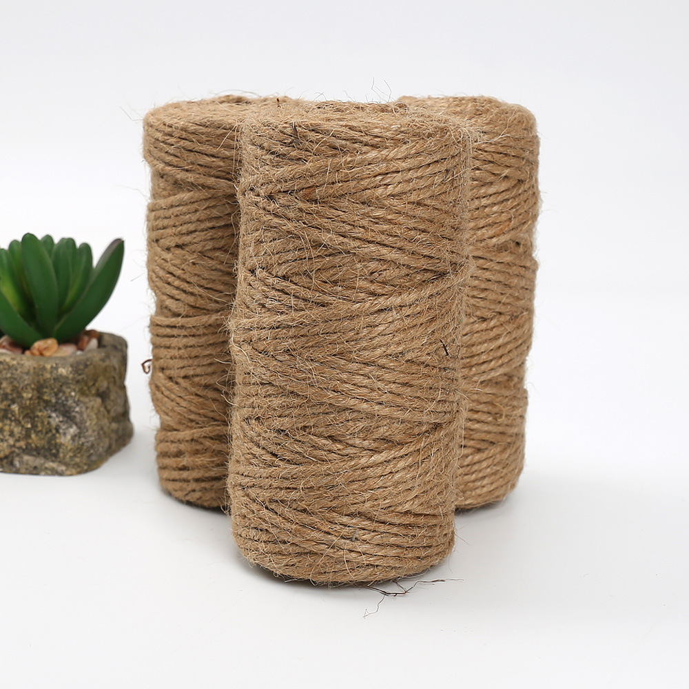 麻绳3mm/50米diy手工编织粗麻线服装吊牌绳花束装饰材料捆绑绳子