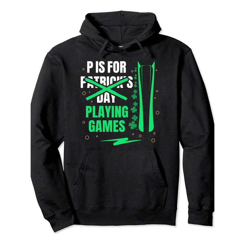 [Cross-Border European Code] Men's Fun Game and St. Patrick's Day Hoodie - P Stands for Paddy's Day