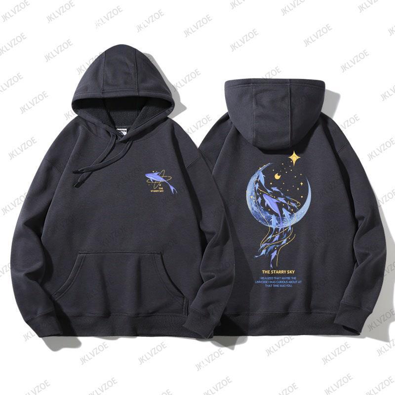 2024 New Korea Spring Autumn Women's Hoodie Whale Print Des