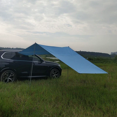 Avtomobil dam çadırları — vehicle side tent, side canopy - high-quality-sky-blue-comes-with-glow-in-the-dark-ground-pegs-medium-size-3-2m-2-support-rods