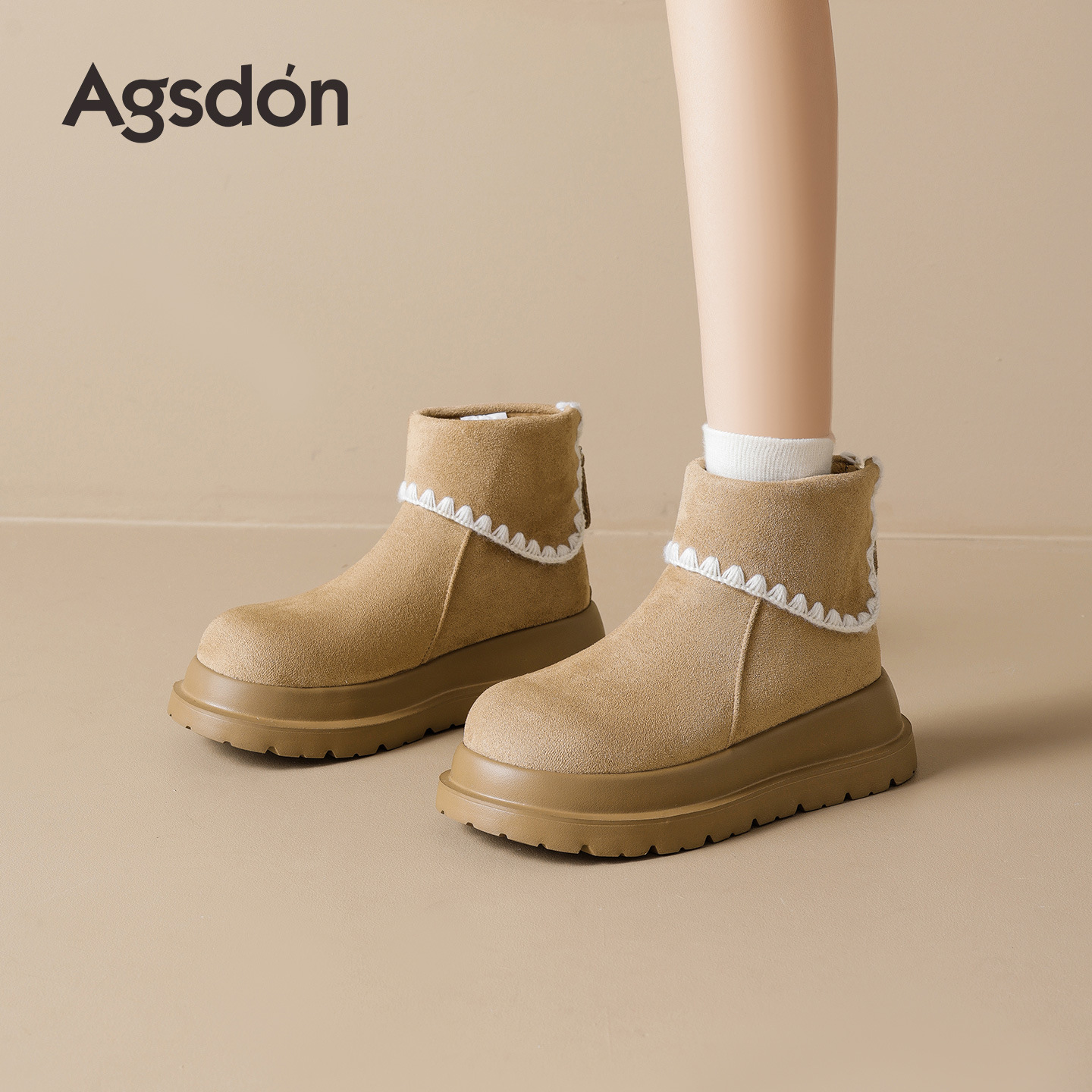 Botas de nieve de fondo grueso para mujeres 2025 nuevo otoño invierno residuos de viento retro botas de algodón de camisa de Martin