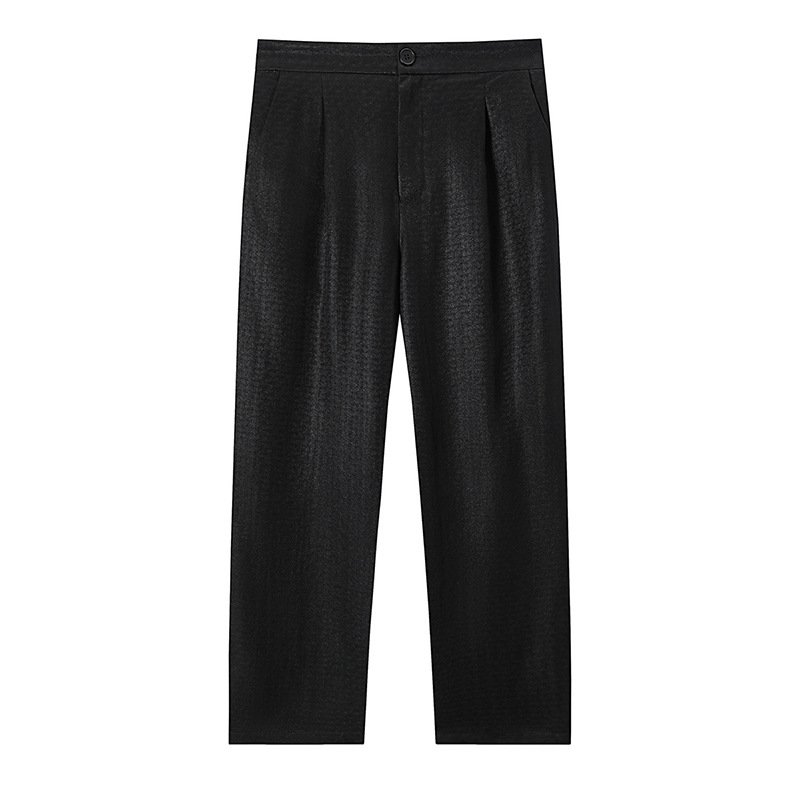 Quần culottes nữ ống rộng lụa tơ tằm cao cấp họa tiết vân rùa — Da đen 246009