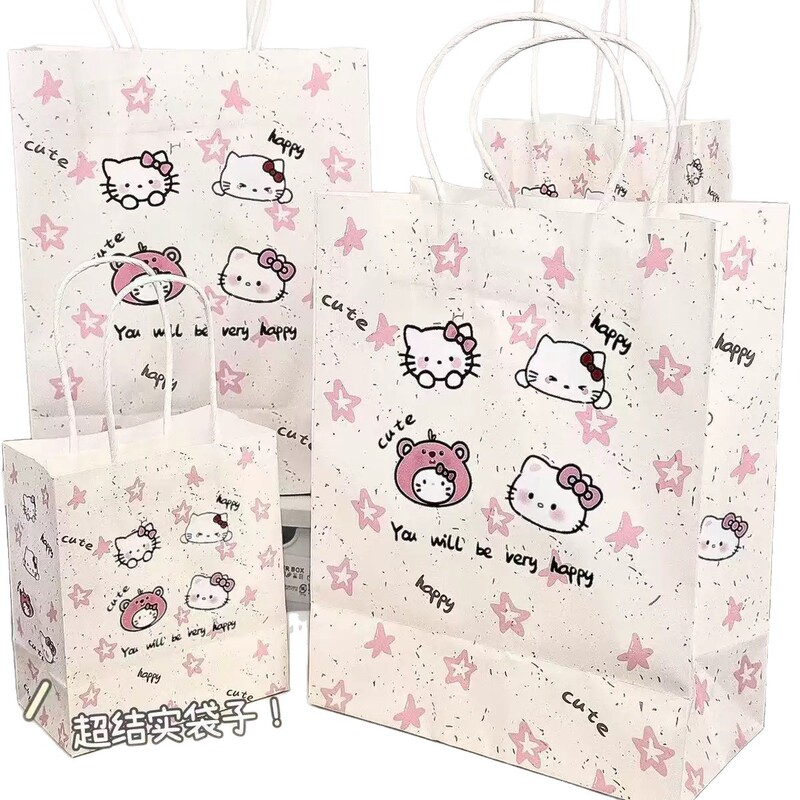 漫画スプラッシュインク猫ギフトバッグ子供の日かわいいハンドバッグインスタイル収納袋誕生日包装紙袋|undefined