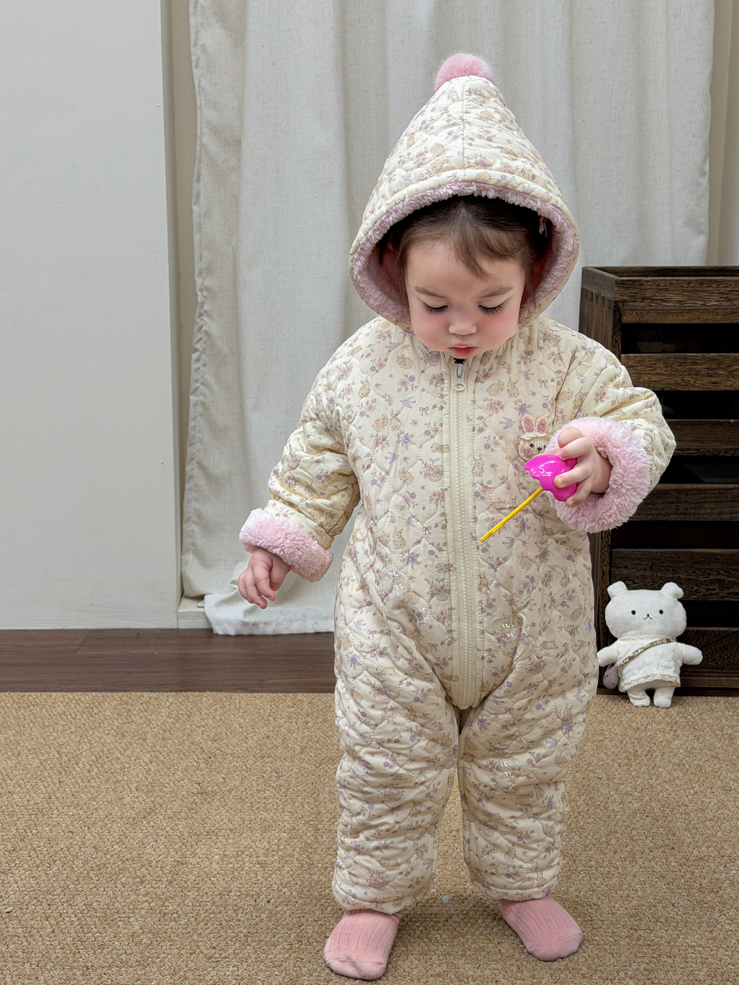 Sugar Pear ropa infantil ropa de invierno ropa de bebé 2025 algodón intercalado ropa de bebé niñas camiseta ropa de escalada ropa de niños mangas largas