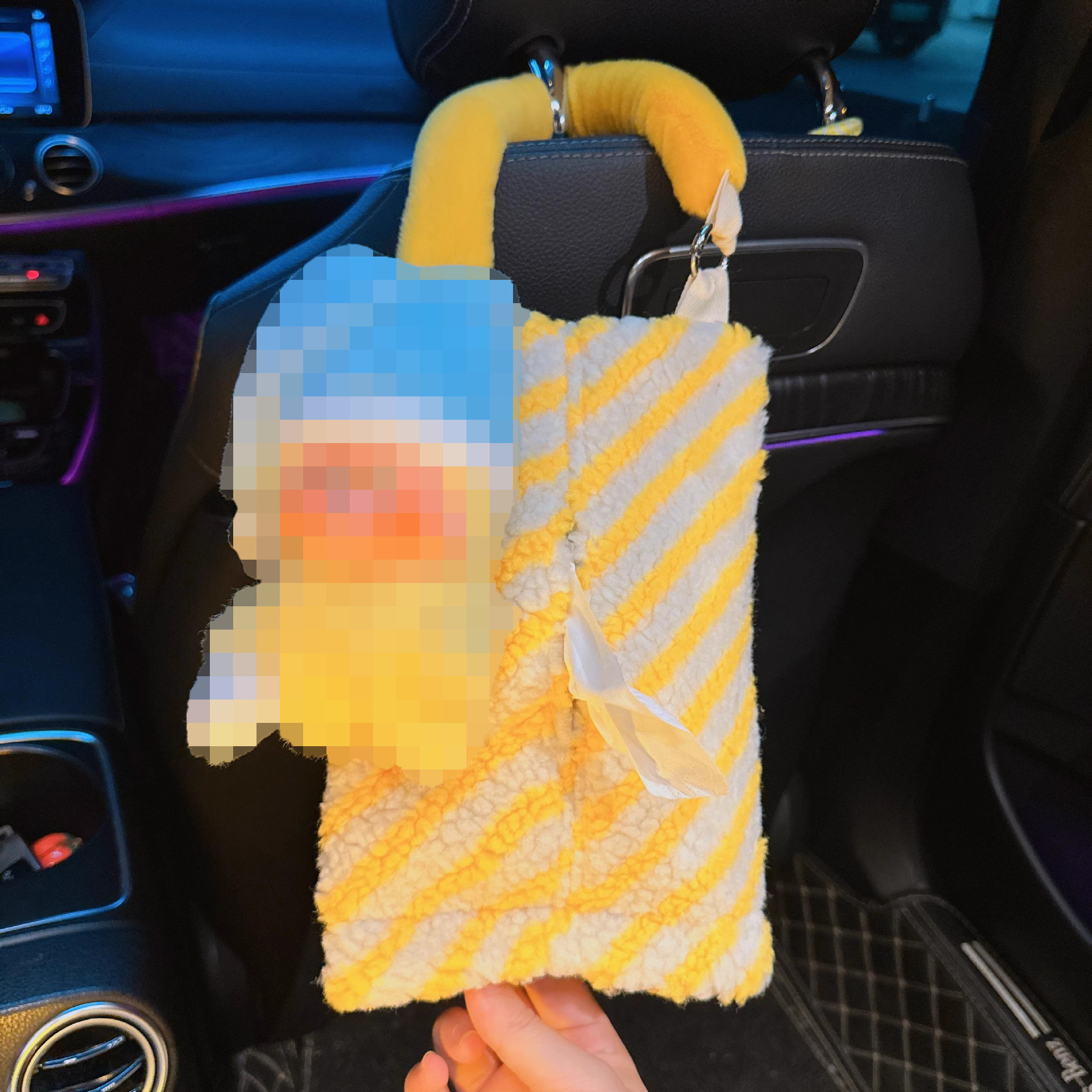 Car Tissue Box, Plush Hanging Bag, Car Storage, Cute Car Interior Doll, Car Essentials