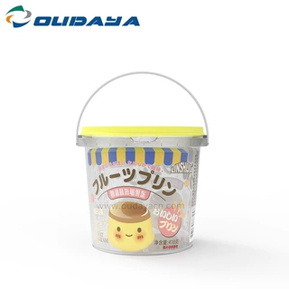 1L 可定制模内贴食品包装带提手1升塑料桶麦丽素糖果桶曲奇饼干桶