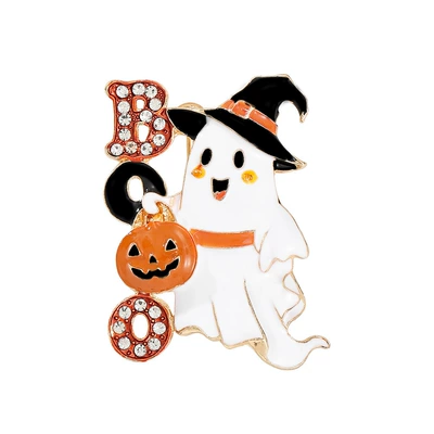 Brooch, Wizard Hat, Pumpkin, Diamond-Embellished: Yaxa sancaqları