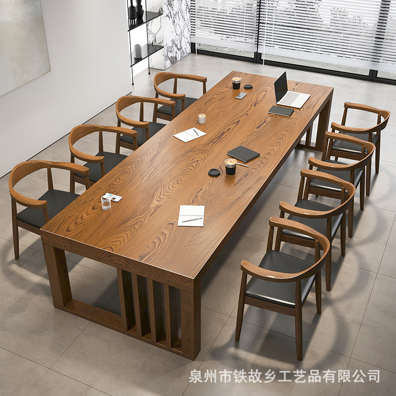 Household Solid Wood Desk Workbench Modern Light Luxury Office Training Table Office Desk Large Board Table Conference Room Table