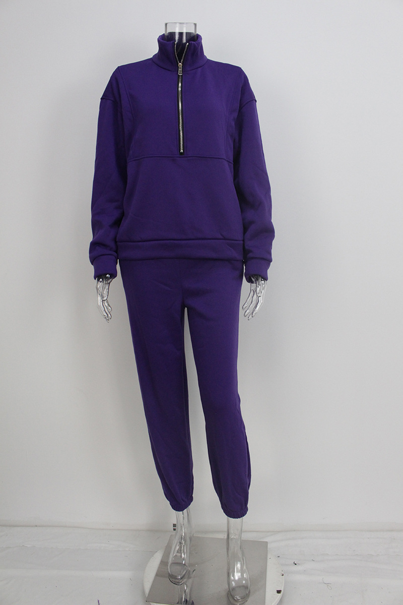 2026 Spring New Women's Clothing European And American Style Fleece Sweatshirt Casual Fashion Two-Piece Set_ecoleips.com