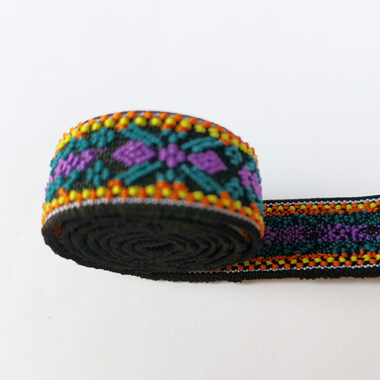 厂家定制提花松紧带 民族风手表带服装服饰鞋材辅料橡筋弹力带