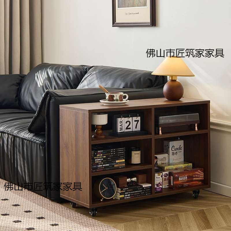 Living Room Sofa Retro American Bedroom Side Mobile Coffee Table Trolley Multi-Functional Storage Small Apartment Storage Cabinet