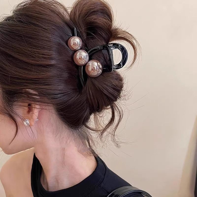 韩系可爱卡通蝴蝶结发夹女后脑勺盘发抓夹大号高级感百搭发卡发饰|undefined