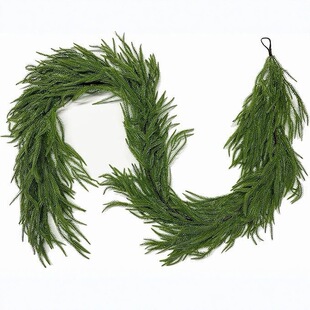 Artificial Green Plant Christmas Decoration Soft Rubber Feel Pe Material Norfolk Pine Needle Rattan Cross-Border Amazon Hot Item
