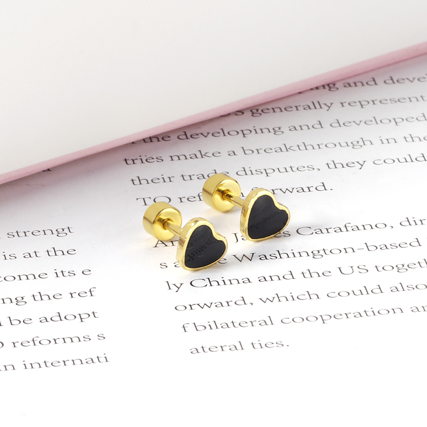 Fashion Heart Shape Stainless Steel Plating Ear Studs 1 Pair display picture 10