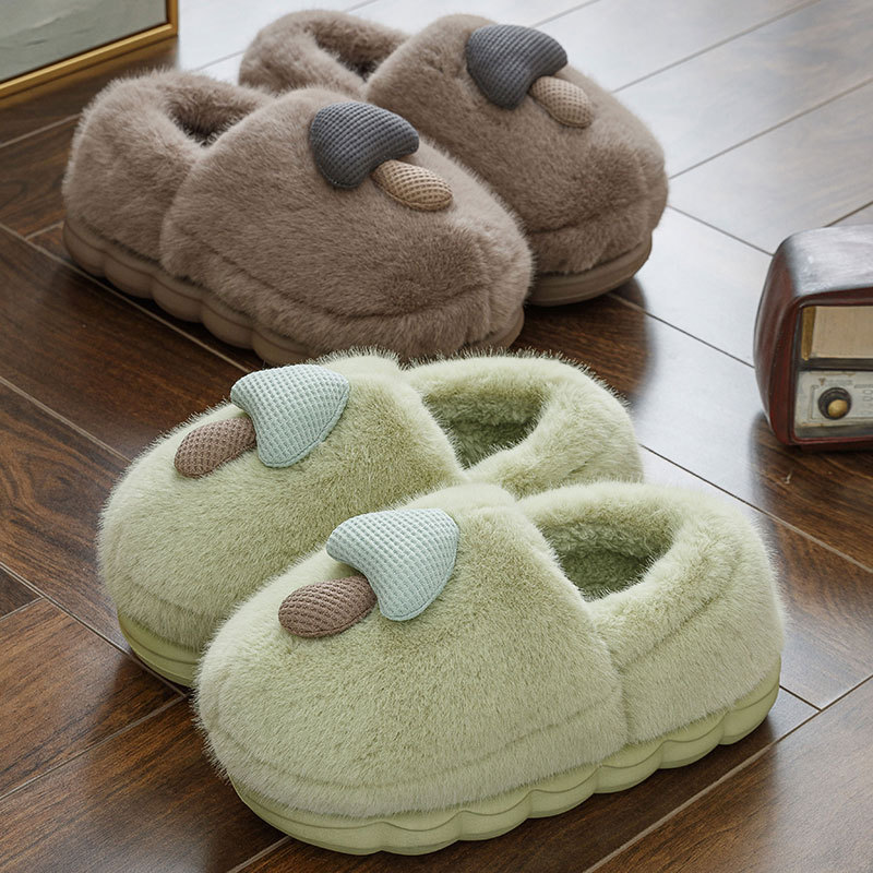 现货批发包跟棉拖鞋男女冬季2025新款室内居家毛绒棉鞋女月子鞋