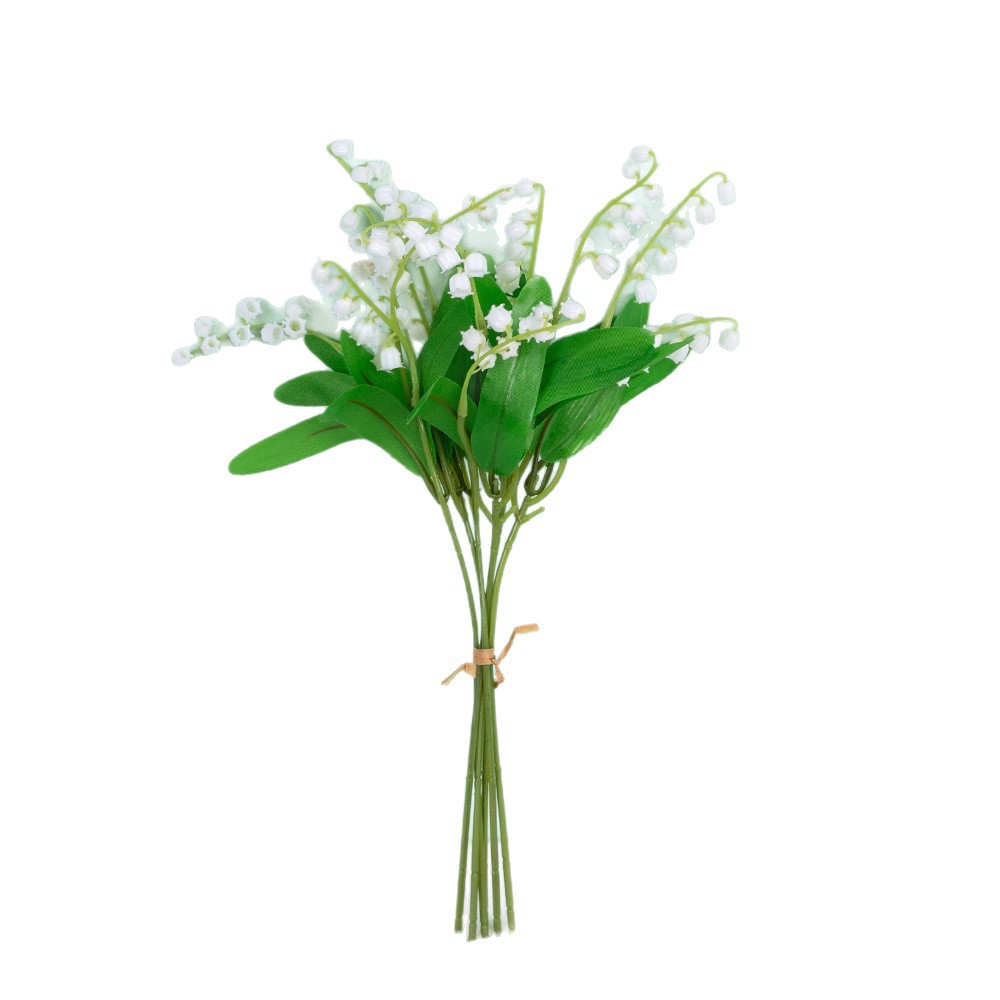 Flores simuladas de orquídeas de plástico falsas flores artificiales 6 horchillas de campana de hierba de viento para el hogar diseño de la pared de la boda