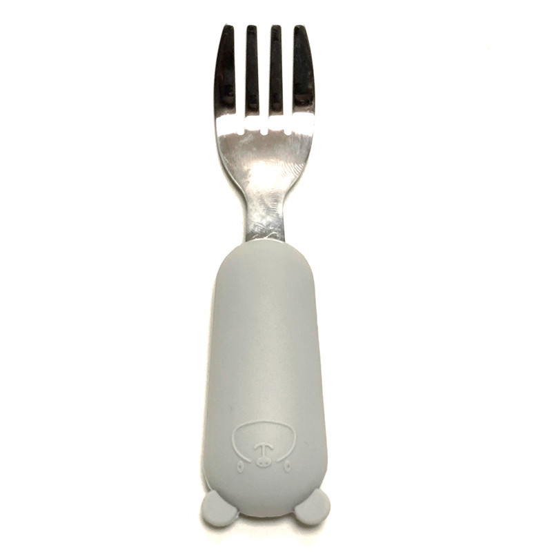 실버 그레이 (곰 실리콘 스테인레스 스틸 포크)