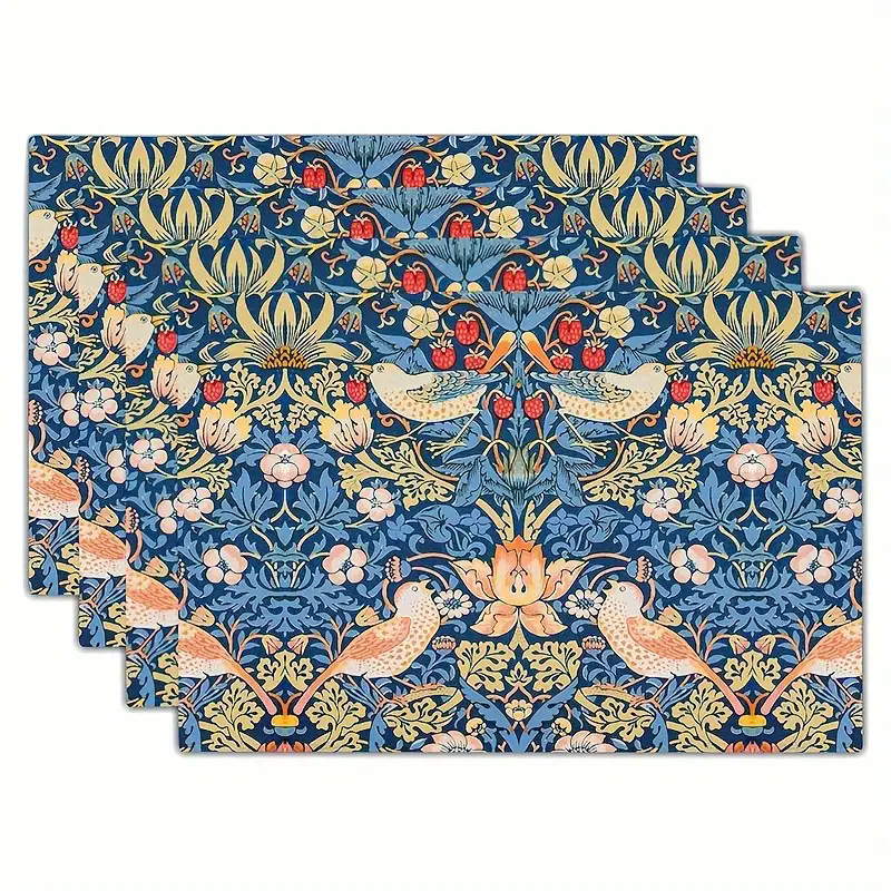 Transfronterizos lino almohadilla de mesa Aliexpress TEMU Amazon almohadilla de mesa cuadrada búfalo rojo almohadilla de Navidad Día de la Independencia