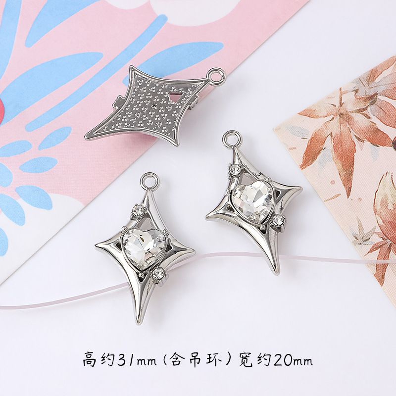 甘いクールなギャルの十字の星の双穴の合金のペンダントdiyの手作りのアクセサリのブレスレットのネックレスの部品の材料のペンダント|undefined