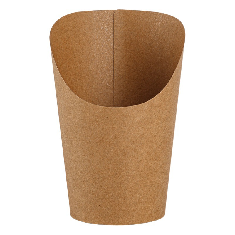 Taza oblicua desechable 1000 piezas engrosada merienda bloque de pollo helado taza de papel Kraft tarjeta negra papas fritas taza personalización