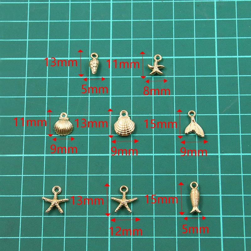 Ювелирные подвески из сплава huan, 10 шт. KC gold, морская тематика: морская звезда, ракушка, рыба