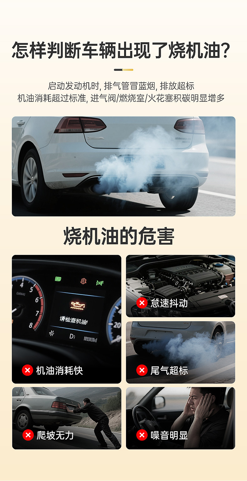 CarPilot Piston Ring Release Agent Carbon Deposit Cleaner Relieves Oil Burning, Universal for Gasoline and Diesel Vehicles, Removes Carbon Deposits