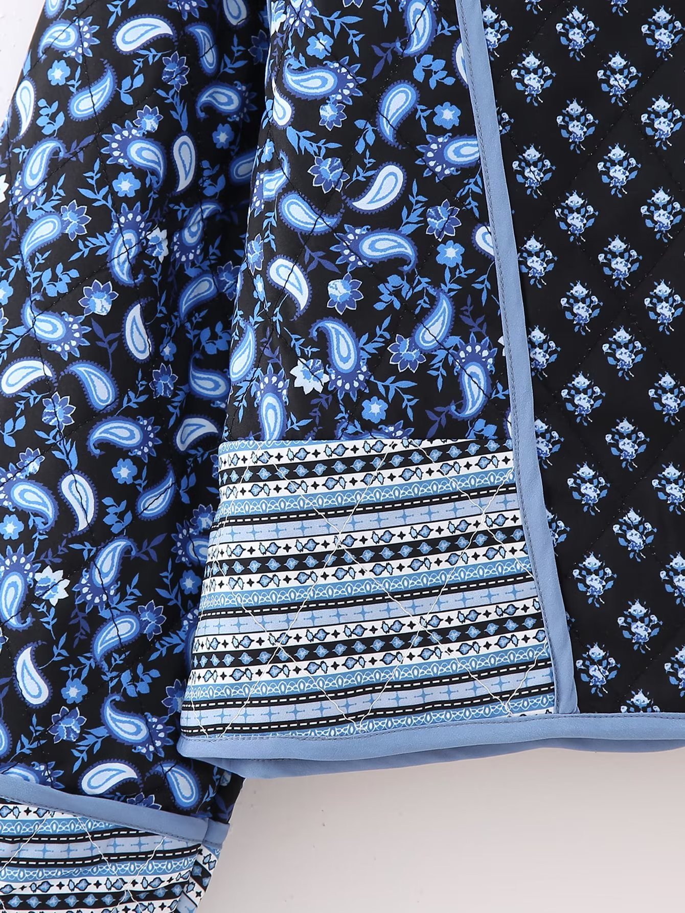 Women's Reversible Printed Jacket Lightweight Autumn Cotton Coat_voghion.com