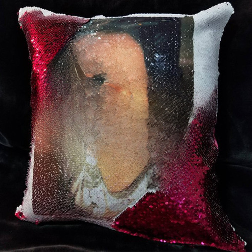 Custom Logo Speedy Service Wish Throw Pillow Euromodern Dual Color Glitter Office Cushion Cover