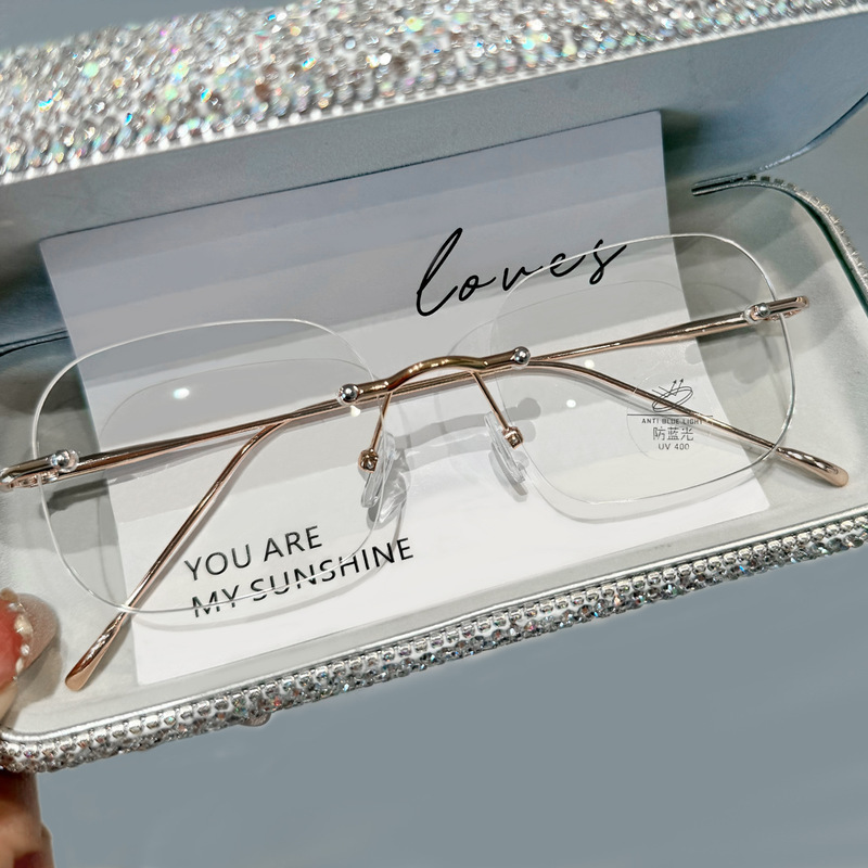 Ultra-Light Rimless Reading Glasses, Fashionable and Youthful, High-End Style, Make the Face Look Smaller, Frameless Eyeglasses, Reading Glasses Ultra-Light Rimless Reading Glasses, Fashionable and Youthful, High-End Style, Make the Face Look Smaller, Frameless Eyeglasses, Reading Glasses