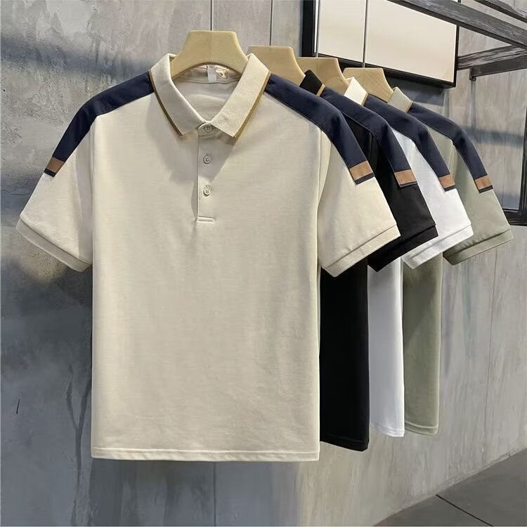 2024 Summer Men's Short-sleeved Polo Shirt Loosened Youth Business Casual Business Gentleman T-shirt All-match Trendy