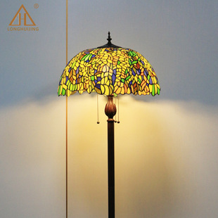 Huijing Tiffany European-style Floor Lamp Bedroom Study New Living Room 20-inch Floor Lamp Villa Western Restaurant Lamp