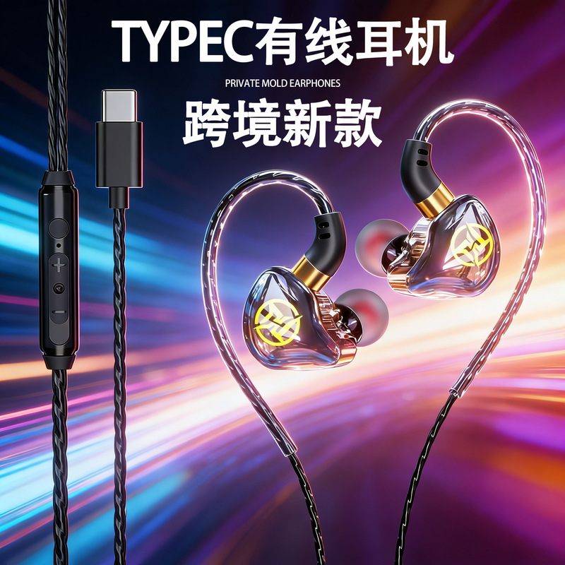 Cross-Border New Product Wired In-Ear Headphones for Music and Gaming, Hifi High-Fidelity, High-Quality, Heavy Bass Sports Headphones Cross-Border New Product Wired In-Ear Headphones for Music and Gaming, Hifi High-Fidelity, High-Quality, Heavy Bass Sports Headphones
