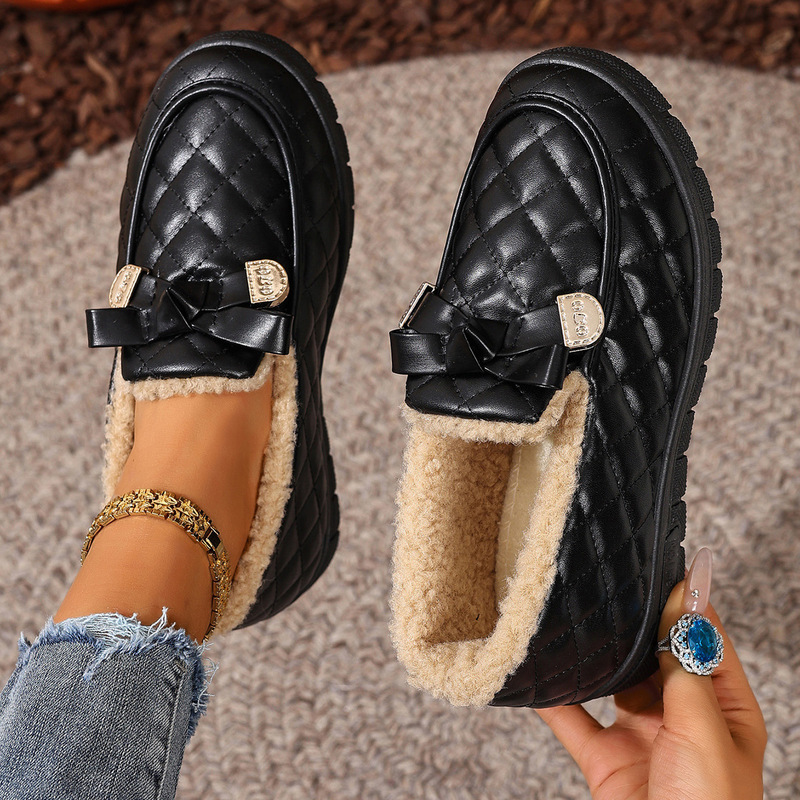 Winter Cross-Border Dropshipping New Snow Boots for Women, Casual and Comfortable Plus Velvet Warm Loafers, Versatile Mom Shoes