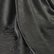 黑色真丝香云纱面料 服装布匹交织纯植物丝人丝花罗提花缎薄款