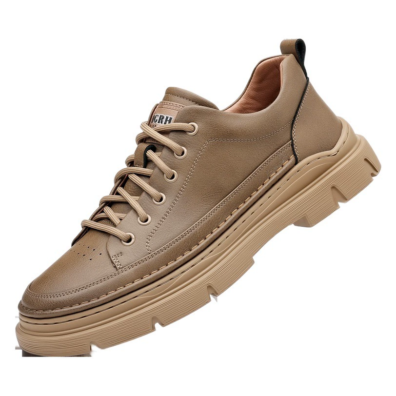 Новые осенне-зимние мужские кроссовки, универсальные деловые кожаные туфли, мужские дышащие спортивные туфли, повседневная обувь на толстой подошве оптом в наличии