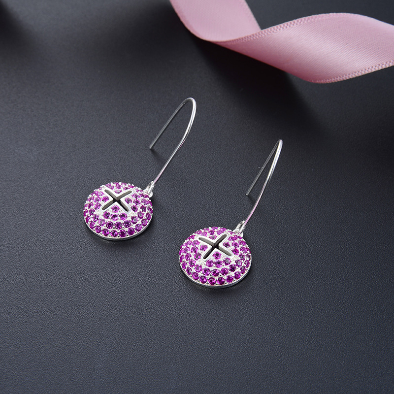 Jiaojiao amor Europa y los Estados Unidos nuevos productos fríos pendientes cruzados de viento s925 plata esterlina pendientes personales joyas de nicho femenino