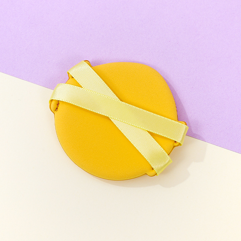 Personalizada doble cinta polvo no comer polvo q bala seca y húmeda doble uso marshmallow triangular esponja impresión logotipo forma