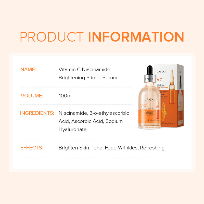 LAIKOU LAIKOU Vitamina C Essence Skin Foundation 100ml Hidratación y Humectación Skin Care VC Essence Cross-Border image 3