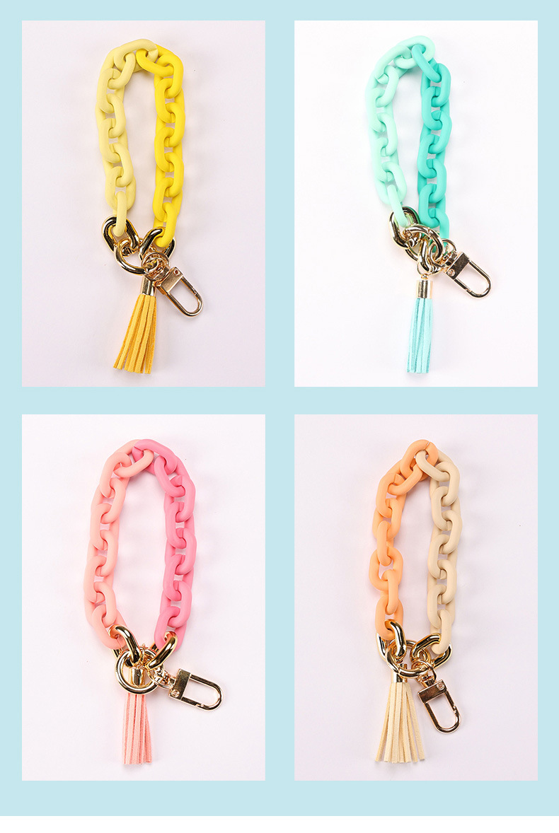 25g Weight Bag Pendant, Keychain Classification 1 Piece Quantity Daily Occasion Acrylic Material Simple Style Solid Color Arylic Plating Unisex Bag Pendant Keychain
