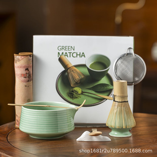 Japanese Matcha Tea Set with Tea Brush, Song Dynasty Tea Tools Three-Piece Set, Bamboo Tea Whisk, Cross-Border Hot Sale
